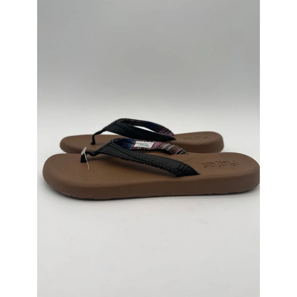 Flojos Flip Flops Black Women's Size 6 Comfort Sandals Casual Thong